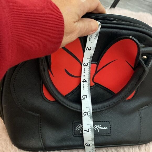 Disney Lounge-fly Minnie Mouse Satchel Handbag Black Red Bow Rare - Picture 12 of 12